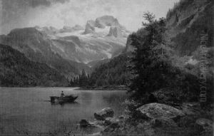 Gosausee Mit Ruderer