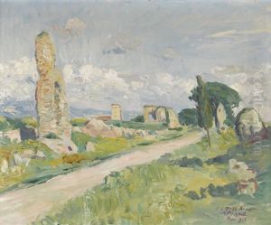 Antike Aquadukt-ruinen Bei Rom by Ernst Pickardt
