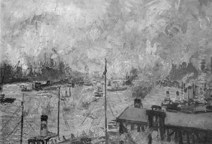 Busy Harbour Scene by Ernst Pickardt