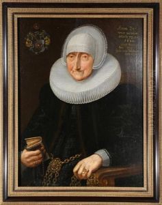 Portrait Of Anna Bre (at Age 76) by Nicolaes Eliasz Pickenoy