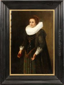 Portrait Of Lady With Lace Collar And Cuffs by Nicolaes Eliasz Pickenoy