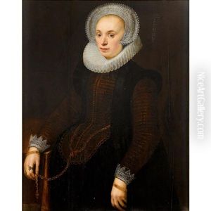 Portrait Of A Lady, Three-quarter Length, With Molensteenkraag, White Lace Collar And White Lace Headdress