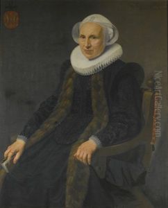 Portrait Of A Lady, Three-quarter Length, Seated On A Chair And Holding A Small Prayerbook