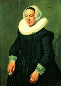 Portrait De Femme A La Collerette by Nicolaes Eliasz Pickenoy
