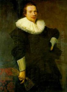 Portrait Of A Gentleman, In Black Brocade Costume