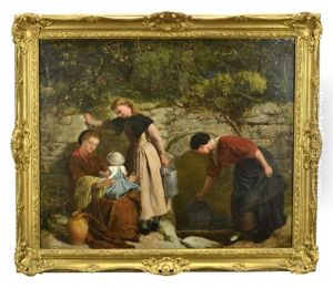 Kvinnor Och Barn Invid Brunn by Frederick Richard Pickersgill