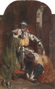 Ladies Arming A Knight by Frederick Richard Pickersgill