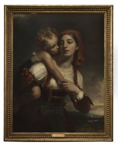 Portrait Of A Woman With A Child On Her Back by Henry William Pickersgill