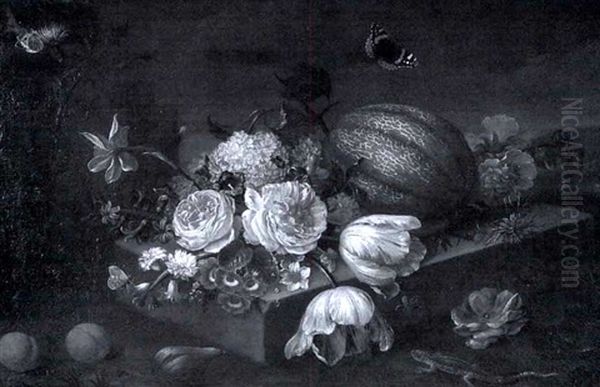 Still Life With Fruit, Flowers, Buttlerflies And Lizard - view 1