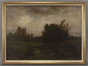 Evening View Of A Woman By A River Evening View Of A Woman By A River