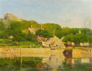 Pastoral River Scene by William Lamb Picknell