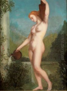 Jeune Femme A La Fontaine by Henri Pierre Picou