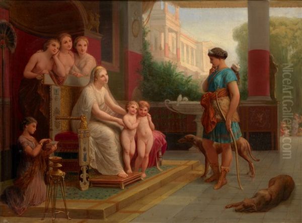 Two Boys Presented To Diana With The Three Graces Beyond - view 1
