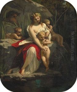 Mythologische Szene Mit Frau Am Angeln by Henri Pierre Picou