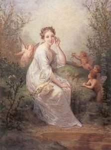 Lady Surrounded By Putti by Henri Pierre Picou