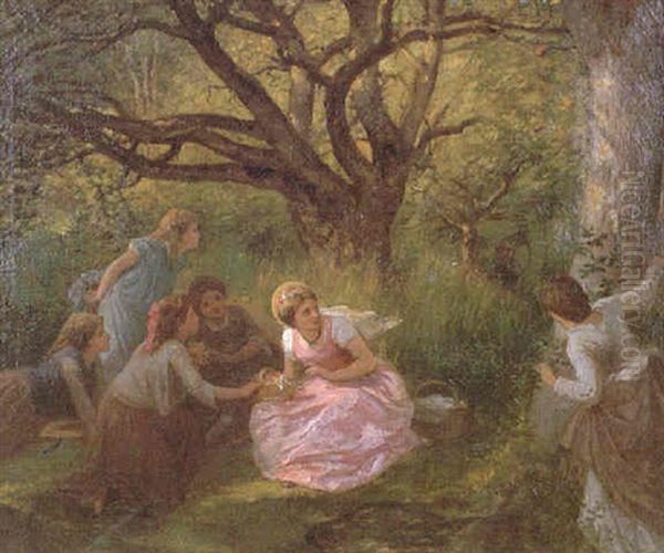 Jeunes Filles Jouant Dans La Foret - view 1