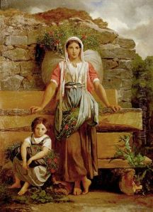 La Recolte Des Fleurs, Les Fanneuses Apres La Moisson by Henri Pierre Picou
