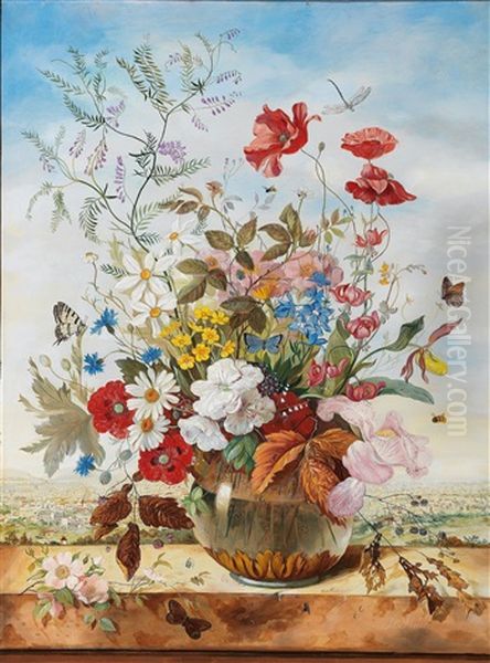 Large Decorative Bouquet Of Flowers In A Vase - view 1