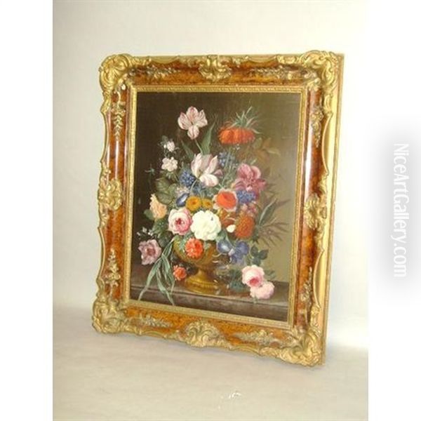 Still Life Of Flowers In A Pedestal Bowl - view 1