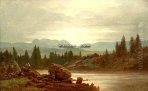 Fra Fjellet Olje Pa Lerret by Erik Bodom