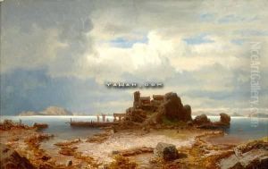 Fiskere Ved Kysten by Erik Bodom