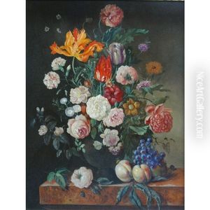 Still Life With Flowers And Fruit by Franz Xaver Pieler