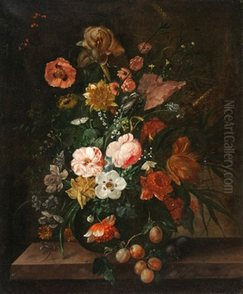 Still Life Of Flowers On A Ledge - view 1