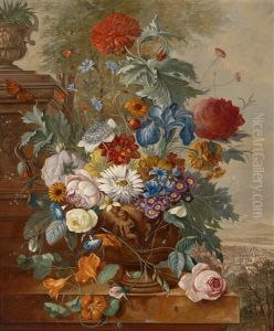 Blumenstuck In Steinvase by Franz Xaver Pieler