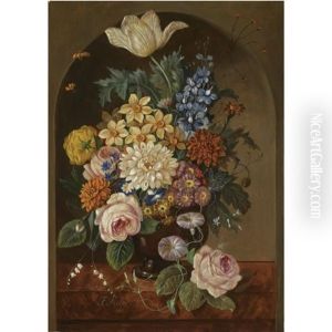 Blumenstillleben-still Life With Flowers by Franz Xaver Pieler