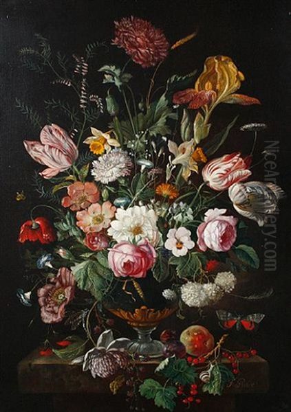 Still Life Of Mixed Flowers In A Vase - view 1