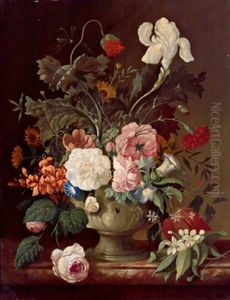 Blumenstuck In Glasvase by Franz Xaver Pieler