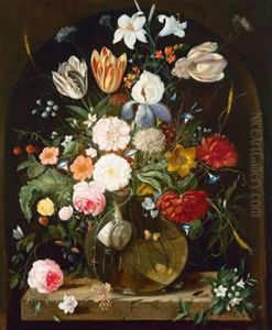 Groses Blumenstuck In Vase by Franz Xaver Pieler