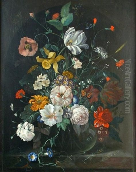 Still Life Of Flowers In A Vase (+ Another; Pair) - view 1
