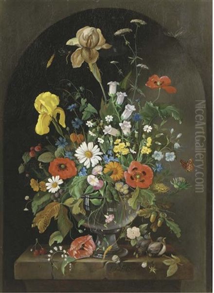A Bouquet Of Wild Flowers In An Alcove - view 1