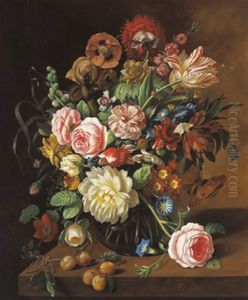 Blumenstuck Mit Kirschenzweig by Franz Xaver Pieler