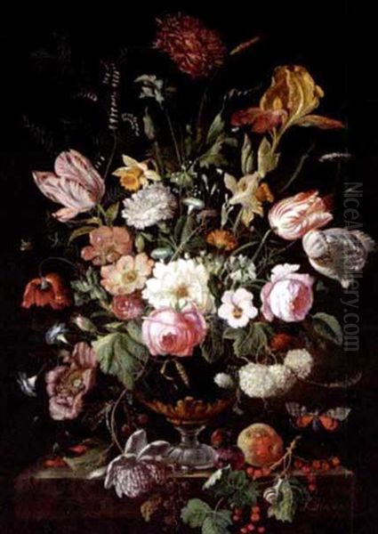Still Life With Daffodils, Tulips And Other Flowers In A Vase - view 1