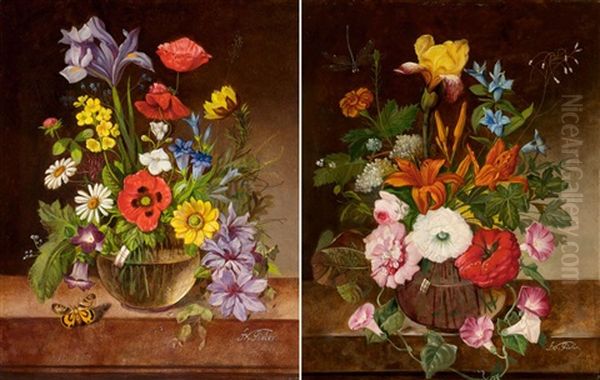 Still Life With Dragonfly And Flowers - view 1