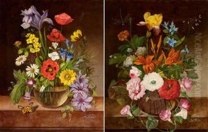 Still Life With Dragonfly And Flowers