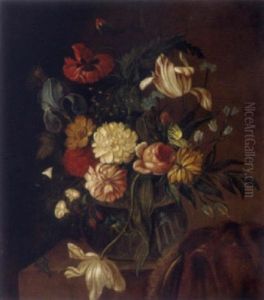 Blumenstuck Mit Schmetterlingen