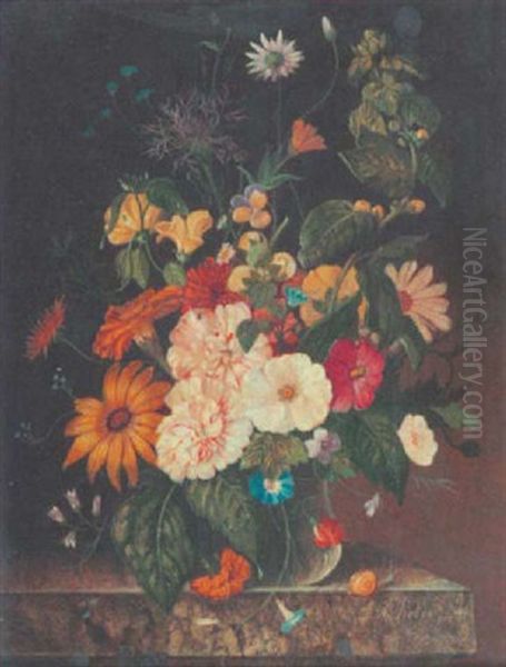 Sommerblumen In Einer Glasvase - view 1