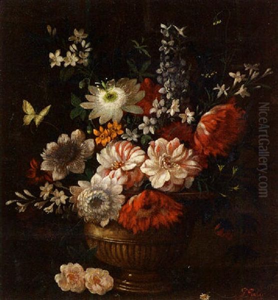 Blumenstilleben In Einer Messingvase - view 1
