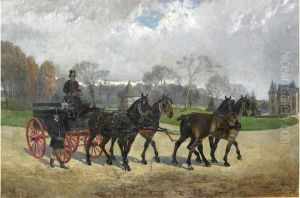 L'arrivee Au Chateau De La Pierre. by Ernest Alexandre Bodoy