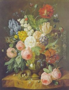 Blumenstuck Mit Vogelnest