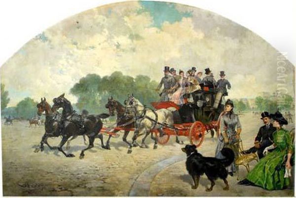 En Promenade Pour Le Bois De Boulogne. - view 1