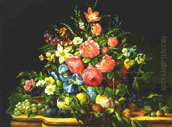 Dekoratives Blumen- Und Obststilleben - view 1