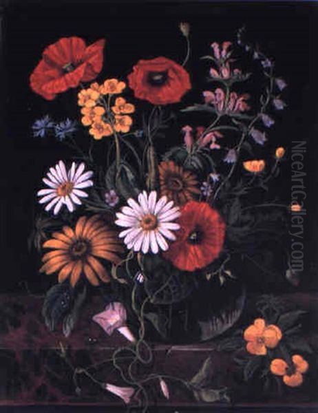 Floral Still Life On A Marble Ledge - view 1