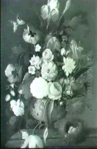 Blumenstilleben Mit Vogelnest