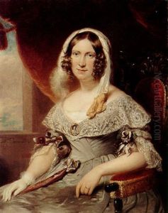 A Portrait Of Geertruida Arnoldina Lobry Themmen Seated By A Window by Nikolaas Pieneman