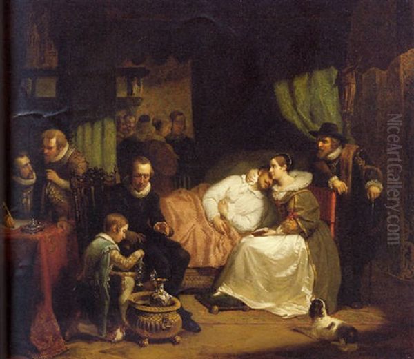 Charlotte Van Bourbon, Gemalin Vas Prins Willem I, Hem Verzorgende, Na Zijne Verwonding Te Antwerpen - view 1