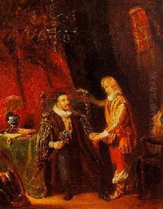 Prins Willem I En Zijnen Zoon Maurits Een Degen Schenkende